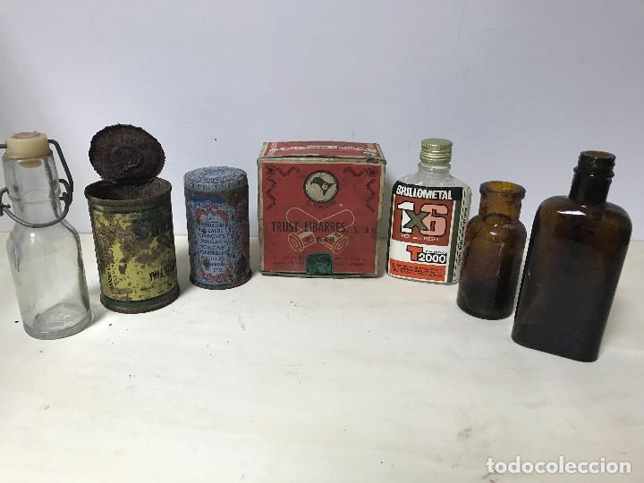 Cajas y cajitas met&aacute;licas: LOTE DE 7 CAJAS METALICAS ANTIGUAS Y ENVASE DE BALAS CARTUCHOS BOTELLAS CRISTAL