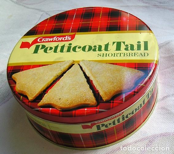 Cajas y cajitas met&aacute;licas: Lata Petticoat Tail = di&aacute;metro: 15, 5 cm. alto: 6 cm.