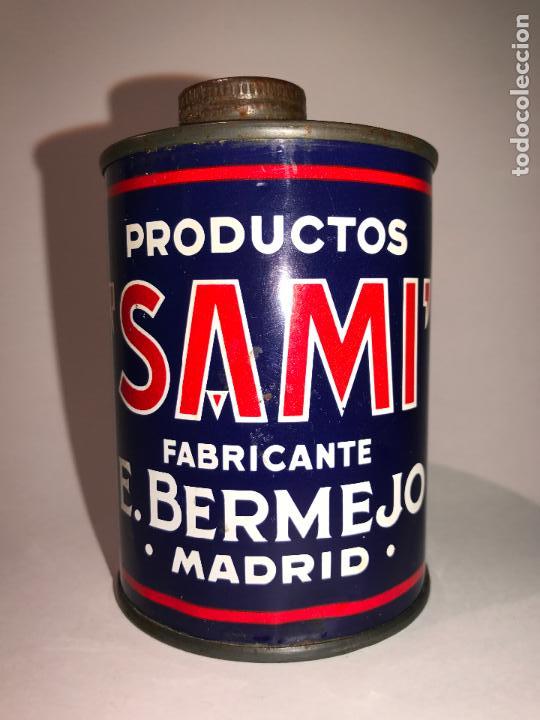 Cajas y cajitas met&aacute;licas: ANTIGUO BOTE LATA DISOLUCION ESPECIAL, SAMI ,E. BERMEJO, MADRID