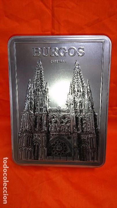 Bo&icirc;tes et petites bo&icirc;tes m&eacute;talliques: CAJA LATA MET&Aacute;LICA VAC&Iacute;A DE  BOMBONES - CATEDRAL DE BURGOS EN RELIEVE
