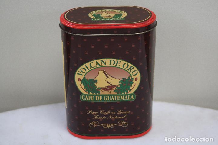 Cajas y cajitas met&aacute;licas: LATA DE CAF&Eacute; DE GUATEMALA -VOLC&Aacute;N DE ORO-. PESO NETO: 500 GRS.