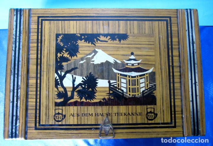 Cajas y cajitas met&aacute;licas: CAJA MET&Aacute;LICA ALEMANA DE T&Eacute;. TEE AUS DEM HAUSE TEEKANNE. DUSSELDORF, HAMBURG SALZBURG, SIN FECHA.