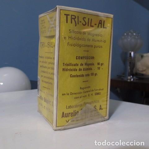 Boxes and metal boxes: caja antiguo medicamento farmacia antigua tri sil al Laboratorio aurelio gamir Valencia