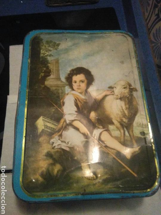 Cajas y cajitas met&aacute;licas: Lata de membrillo el divino pastor,puente genil