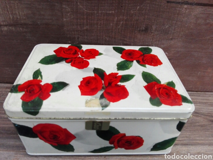 Blechdosen und Kisten: Caja de hojalata colacao rosas genuina antigua