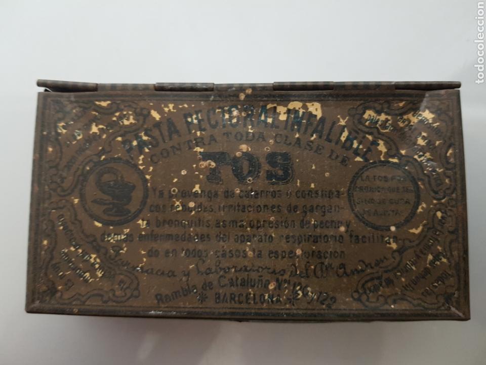 Cajas y cajitas met&aacute;licas: ANTIGUA CAJITA MET&Aacute;LICA PASTILLAS DR. ANDREU 10X5X2cm