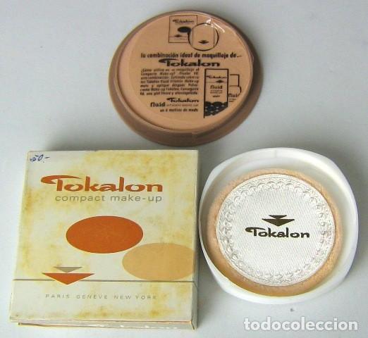 Cajas y cajitas met&aacute;licas: ST 625 caja original polvera de pl&aacute;stico blanco marr&oacute;n, tokalon (dover), compact make-up