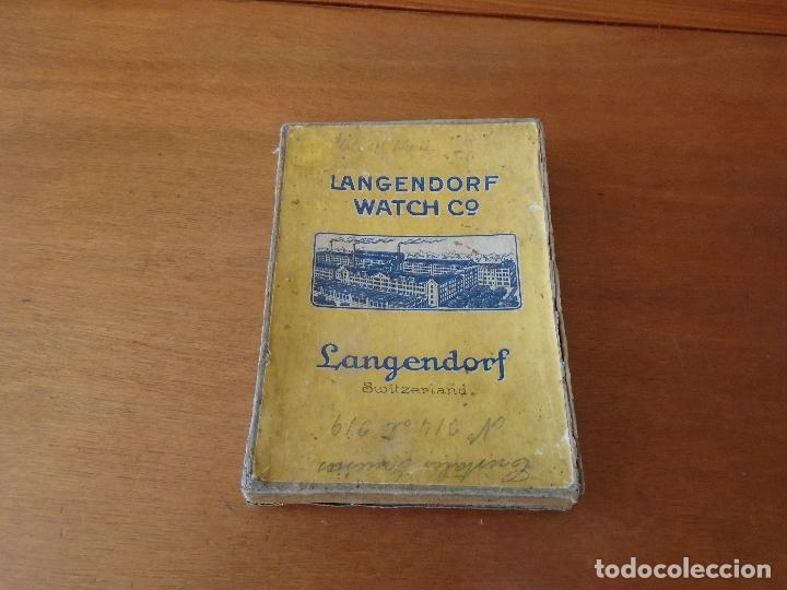 Cajas y cajitas met&aacute;licas: ANTIGUA CAJA DE CART&Oacute;N LANGENDORF WATCH C&ordm; SWITZERLAND