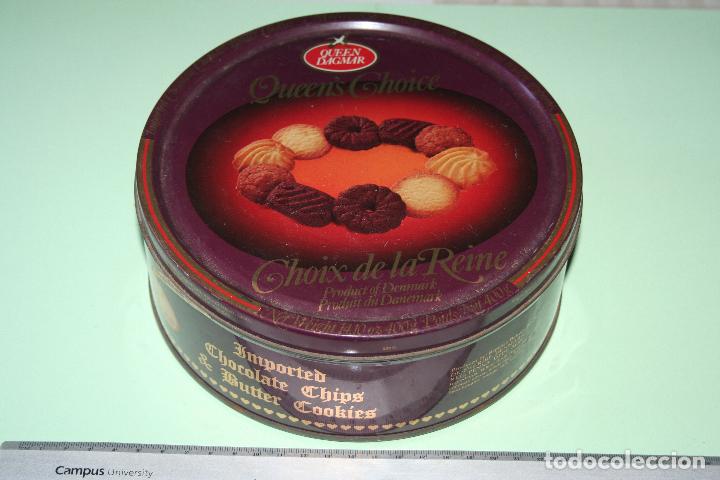 Casse e cassette metalliche: ANTIGUA CAJA METALICA DE GALLETAS CHOIX DE LA REINE (DINAMARCA)