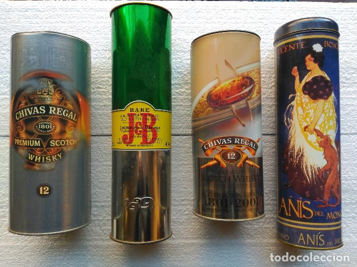 Cajas y cajitas met&aacute;licas: 4 Latas de licores