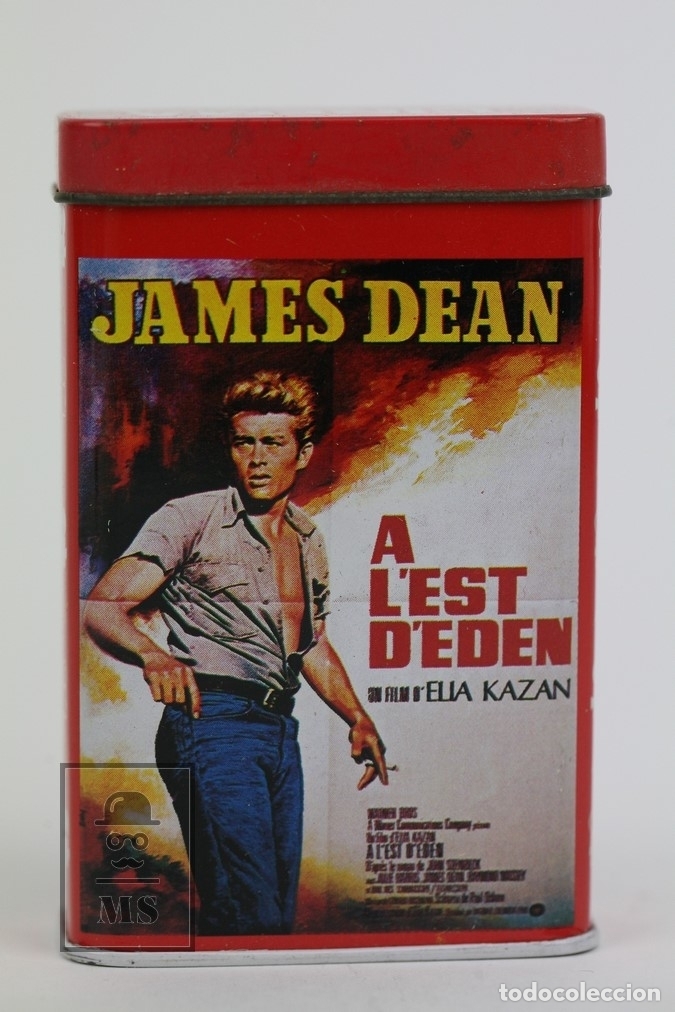 Cajas y cajitas met&aacute;licas: Caja Met&aacute;lica Ilustrada Para Cigarrillos - Cine, James Dean / A L' Est D' Eden - Cinema