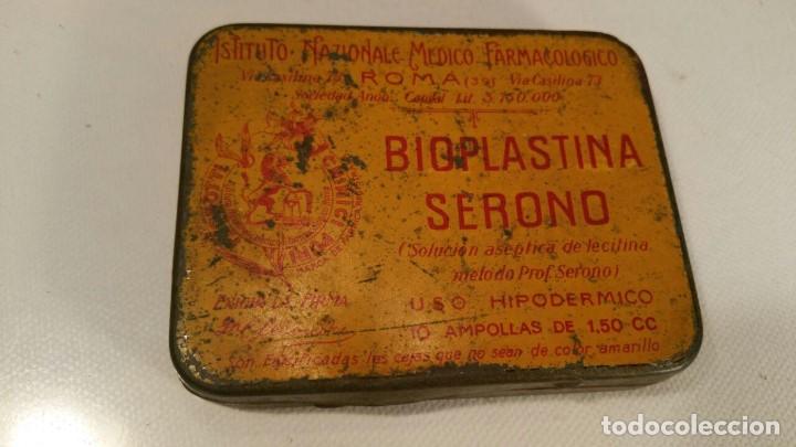 Casse e cassette metalliche: MEDICAMENTO - BIOPLASTINA SERONO 10 AMPOLLAS CAJA HOJALATA LITOGRAFIADAD