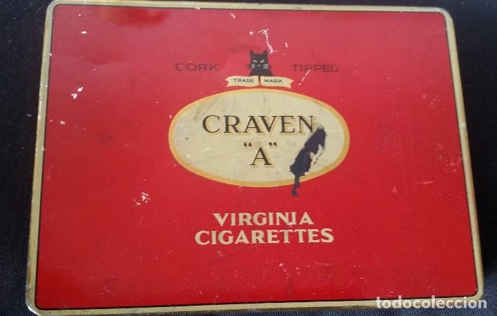 Cajas y cajitas met&aacute;licas: ANTIGUA LATA METALICA DE TABACO CRAVEN A VIRGINIA CIGARETTES. CAJA MADE IN ENGLAND