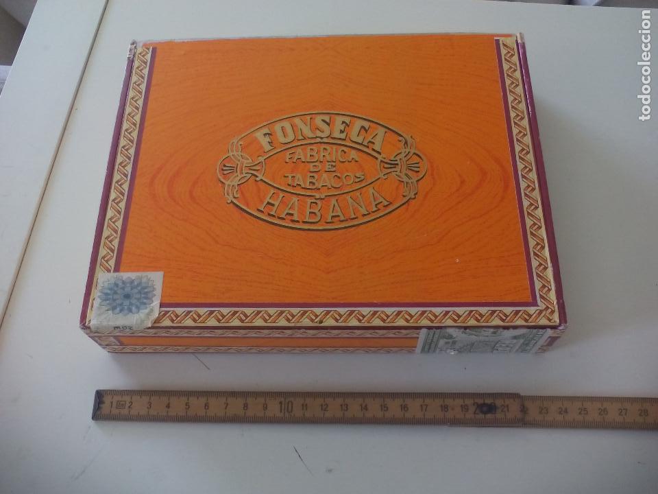 Cajas y cajitas met&aacute;licas: CAJA DE MADERA vacia de PUROS FONSECA N&ordm; 1 HABANA, HABANOS CIGARROS