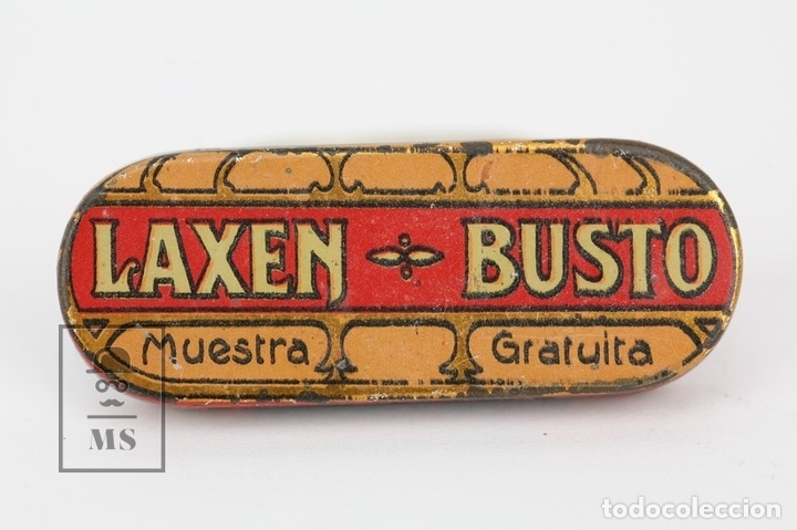 Caixas e caixinhas met&aacute;licas: Antigua Caja Met&aacute;lica - Laxen Busto / Muestra Gratuita - Medidas 5,5 x 2 cm / Color Naranja