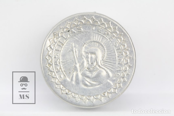 Caixas e caixinhas met&aacute;licas: Antigua Caja Met&aacute;lica - Pastillas Teresianas - Medidas 4,5 cm (di&aacute;metro)
