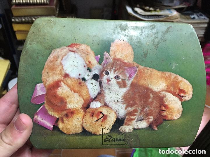Bo&icirc;tes et petites bo&icirc;tes m&eacute;talliques: ANTIGUA CAJA METALICA LATA PASTILLAS DE CAFE Y LECHE ELAVION - LOGRO&Ntilde;O - MEDIDA 18,5X12,5 CM