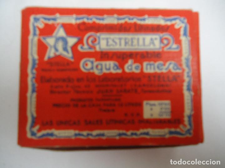 Bo&icirc;tes et petites bo&icirc;tes m&eacute;talliques: CAJA ANTIGUA DE COMPRIMIDOS LITINADOS ESTRELLA- AGUA DE MESA. LLENA.  ---- 2