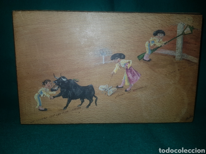 Caixas e caixinhas met&aacute;licas: Caja de madera pintada toros