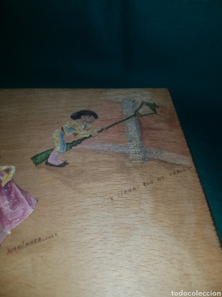 Cajas y cajitas met&aacute;licas: Caja de madera pintada toros - Foto 6
