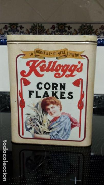 Cajas y cajitas met&aacute;licas: Caja seregrafiada de  kelloggs. - Foto 1