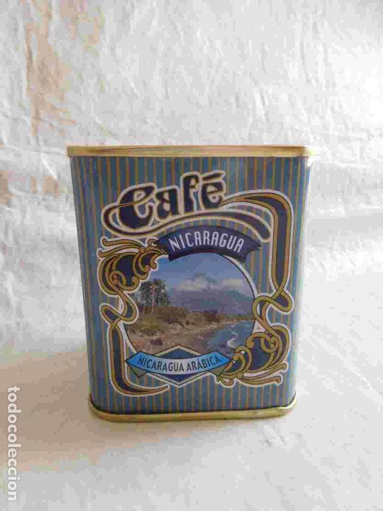 Blechdosen und Kisten: Lata litografiada de Caf&eacute; Nicaragua. Con tapa.