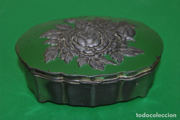Cajas y cajitas met&aacute;licas: CAJA DE ESTA&Ntilde;O - DECORACI&Oacute;N FLORAL - INTERIOR EN TELA - JOYERO - ALHAJERO - CAJITA