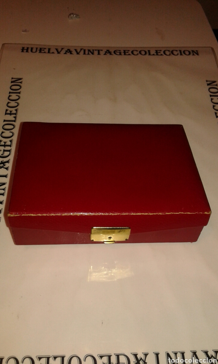 Cajas y cajitas met&aacute;licas: Joyero peque&ntilde;o de piel forrado. ( 16&times;11&times;4,5cm ).