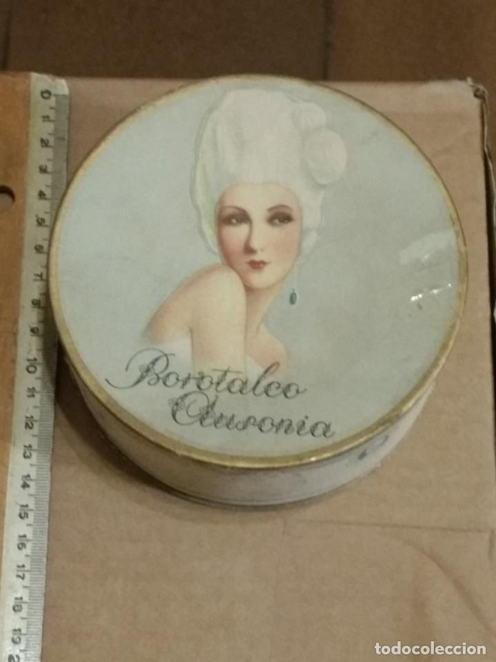 Cajas y cajitas met&aacute;licas: BOROTALCO AUSONIA. BONITA CAJA EN CART&Oacute;N. ORIGINAL A&Ntilde;OS 1960S. 13 CTMS. DI&Aacute;METRO