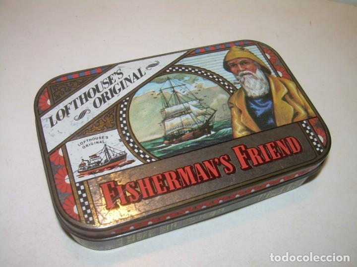 Caixas e caixinhas met&aacute;licas: ANTIGUA CAJA METALICA LITOGRAFIADA...FISHERMANS'S FRIEND.