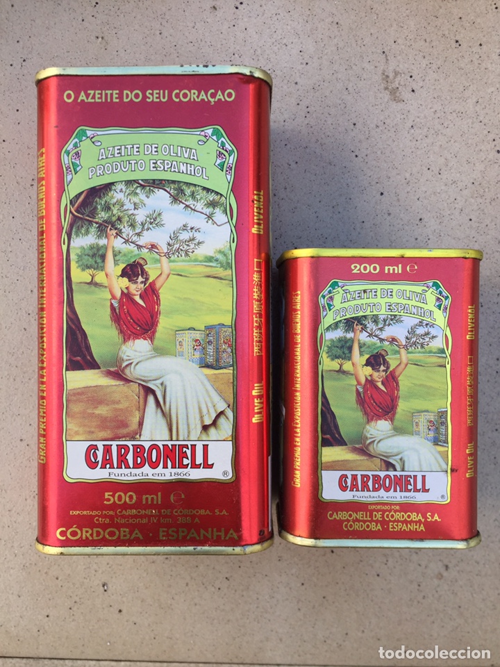 Cajas y cajitas met&aacute;licas: Dos latas vac&iacute;as de Carbonell, a&ntilde;o 2000