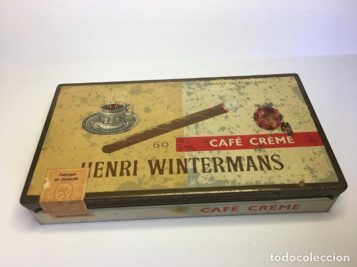 Boxes and metal boxes: ANTIGUA CAJA DE METAL CIGARRILLOS HENRI WINTERMANS CAFE CREME