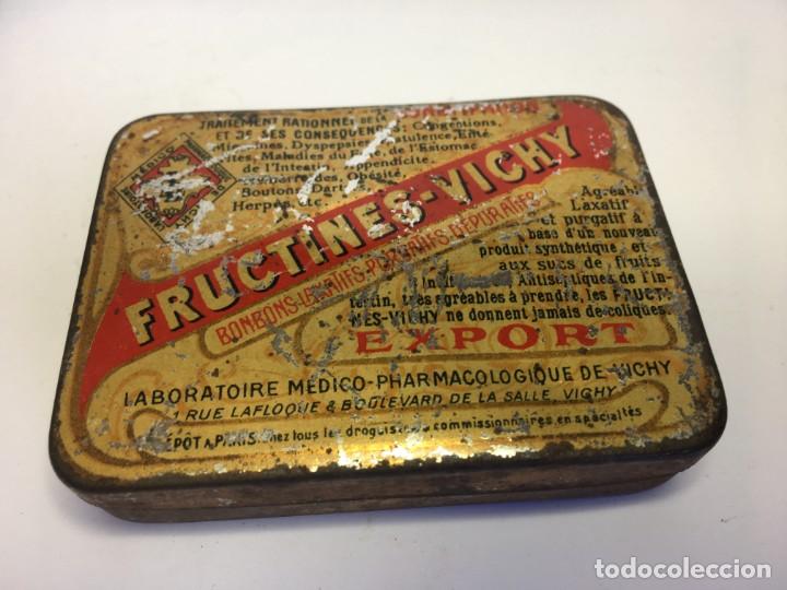 Bo&icirc;tes et petites bo&icirc;tes m&eacute;talliques: CAJA DE METAL MEDICAMENTO FRUCTINES VICHY