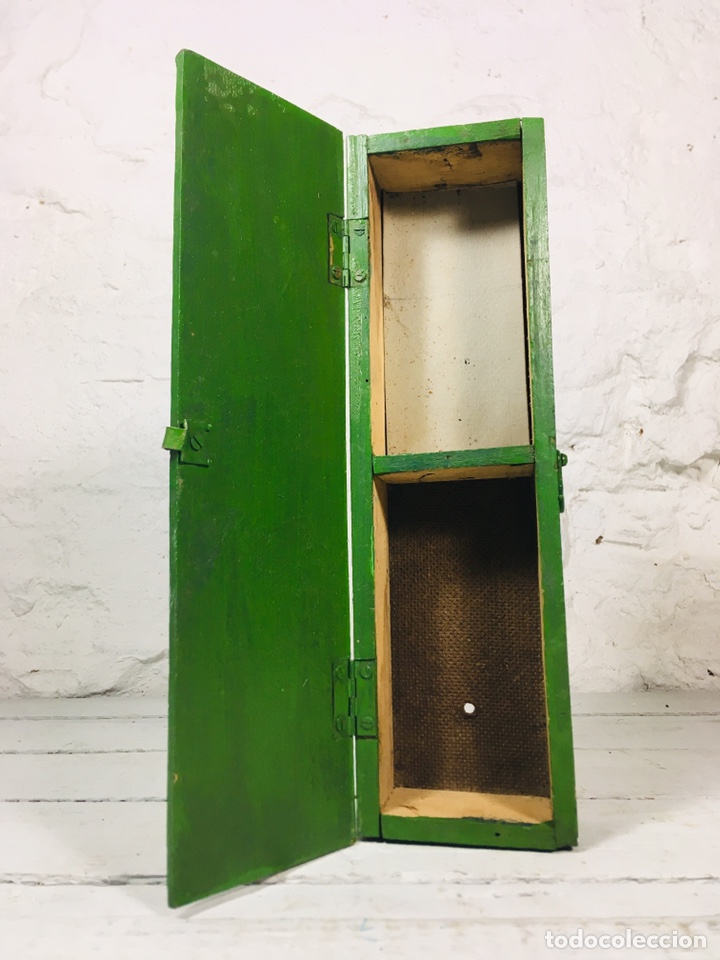 Cajas y cajitas met&aacute;licas: CAJA DE MADERA CON COMPARTIMENTOS ESTUCHE CON TAPA COLOR VERDE CASILLEROS