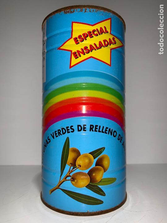 Cajas y cajitas met&aacute;licas: ANTIGUA LATA DE CONSERVAS DE ACEITUNAS PUJANTE Y CANOVAS, ALCANTARILLA ( MURCIA )