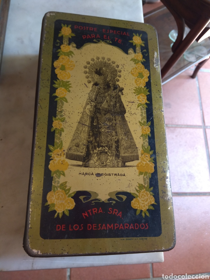 Boxes and metal boxes: Antigua Caja Met&aacute;lica Postre Especial Para el T&eacute; S.Plaja - Virgen Desamparados -
