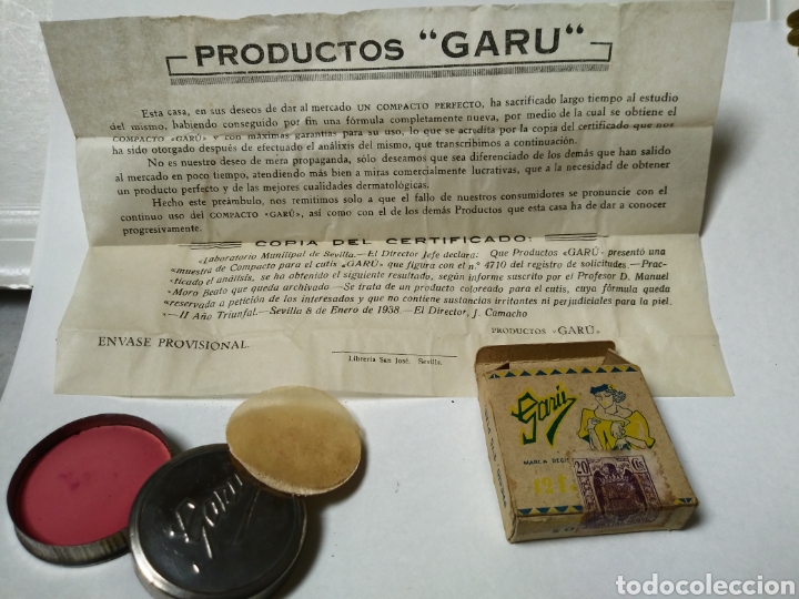 Casse e cassette metalliche: GARU. CAJA DE POLVOS. EPOCA GUERRA CIVIL. SEVILLA 1938.