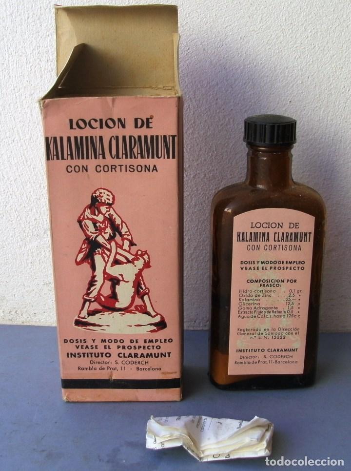Cajas y cajitas met&aacute;licas: caja de farmacia: locion de kalamina claramunt, con folleto 16x6x4cm aprox