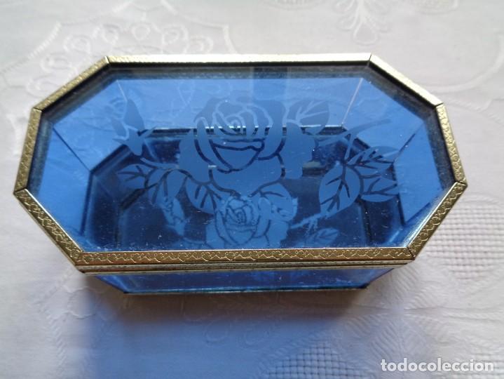 Cajas y cajitas met&aacute;licas: CAJA-JOYERO DE CRISTAL Y METAL. 14 X 5,5 X 7,5 Cm.