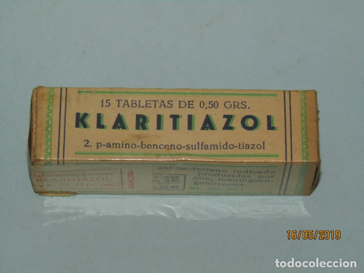 Boxes and metal boxes: Antigua Caja de Farmacia MedicinaTubo 15 Tabletas KLARITIAZOL de Laboratorios CLARIANA en Valencia