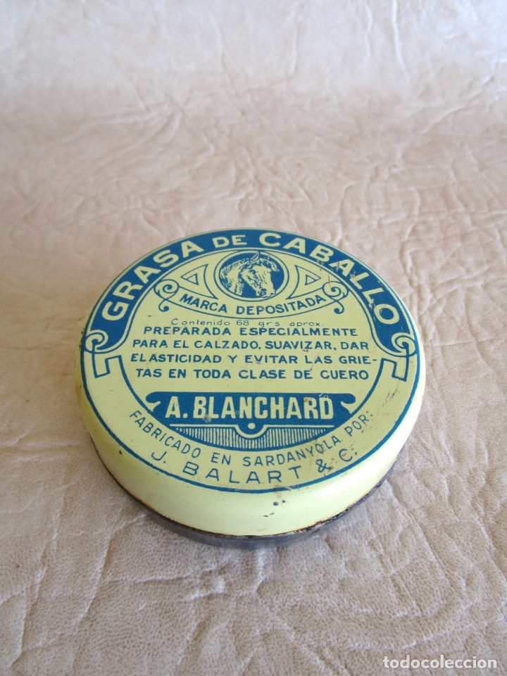 Boxes and metal boxes: antigua caja metalica grasa de caballo a blanchard sardanyola 7 cm diametro x 2,5 cm alto cerdanyola