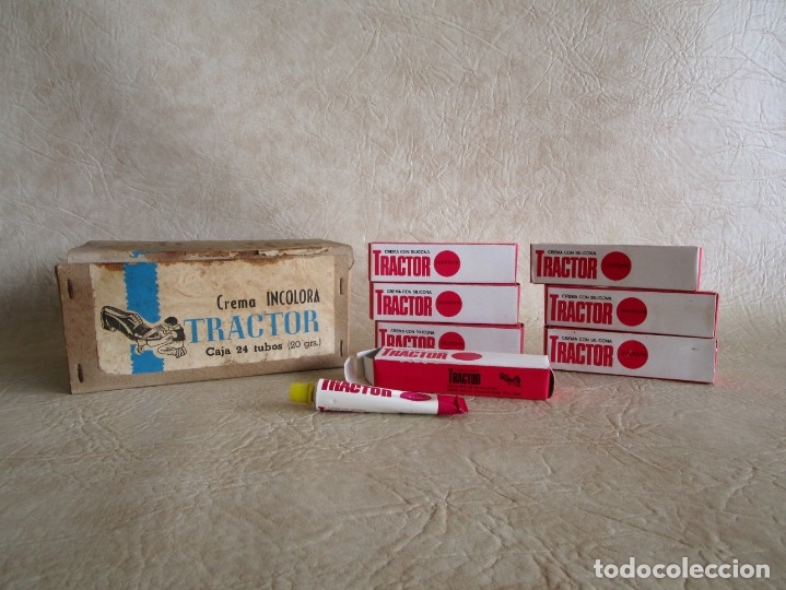 Cajas y cajitas met&aacute;licas: lote 7 botes tractor crema para el calzado bote nuevos! vilafranca del penedes