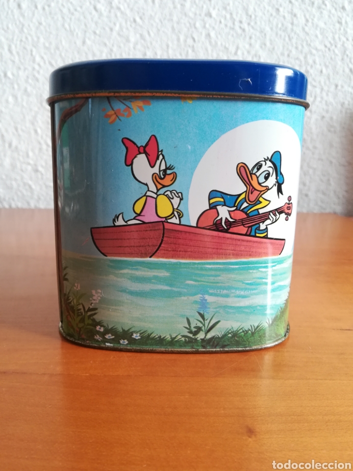 Blechdosen und Kisten: Caja Lata Caramelera publicidad DU Unzu&eacute; La Cafetera Pamplona Serie Familia Donald - Disney 70s