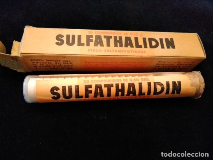 Cajas y cajitas met&aacute;licas: ANTIGUO MEDICAMENTO ,CAJA MEDICINA SULFATHALIDIN,TUBO BOTICA
