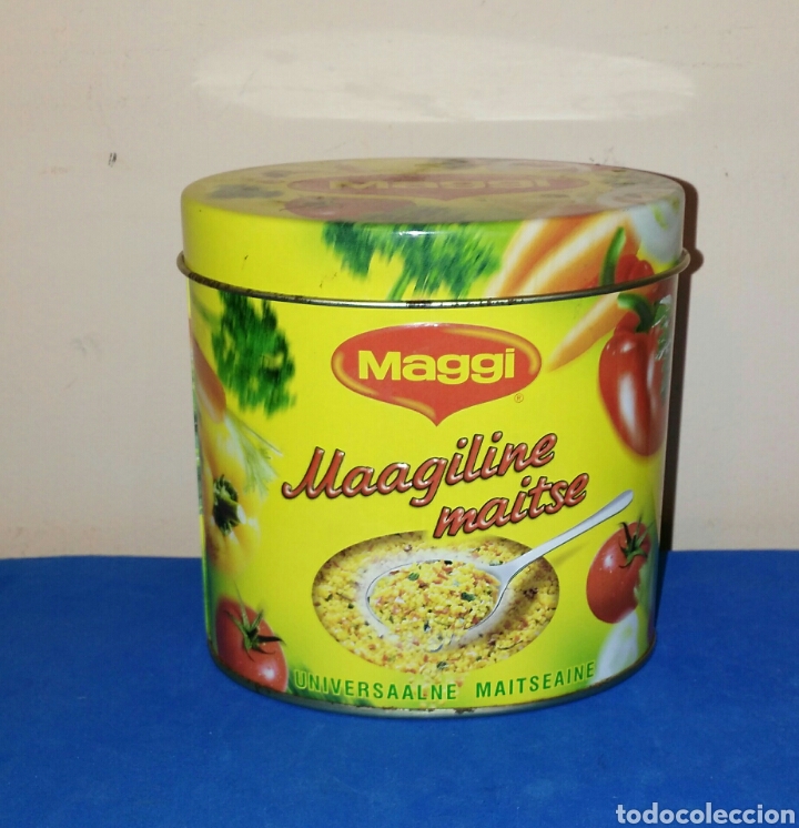 Cajas y cajitas met&aacute;licas: CAJA-BOTE DE LATA -MAGGI - PAISES NORDICOS. ENVIO INCLUIDO EN EL PRECIO.