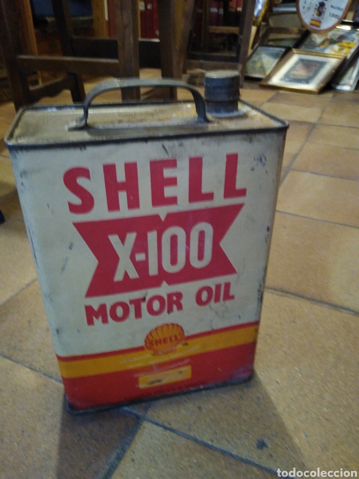 Cajas y cajitas met&aacute;licas: Lata Shell motor Oil 5 litros X-100