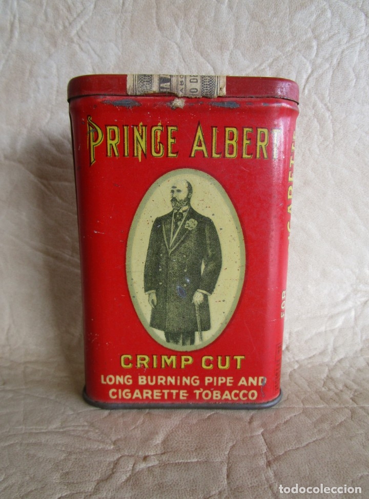 Cajas y cajitas met&aacute;licas: antiguo paquete tabaco metalico pringe albert crimp cut
