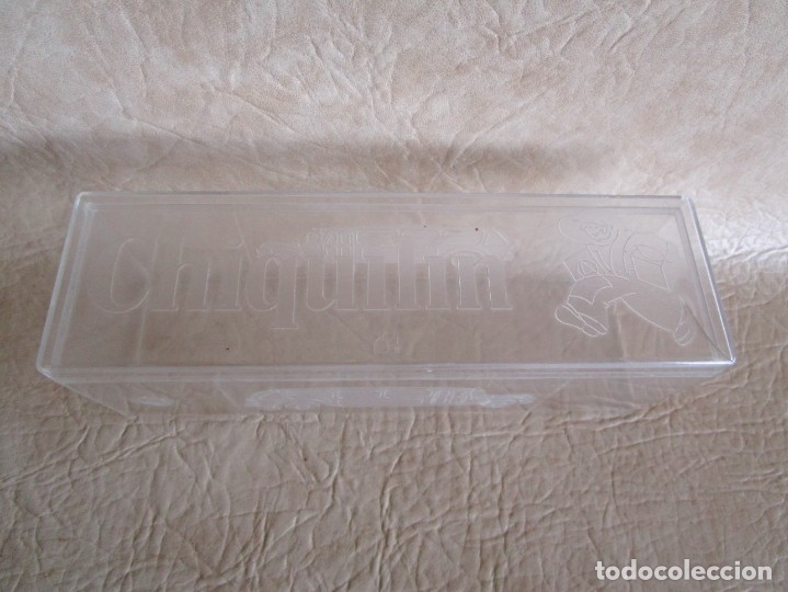 Cajas y cajitas met&aacute;licas: antigua caja de metacrilato de galletas chiquilin 23 cm x 7,5 cm x 6,5 cm