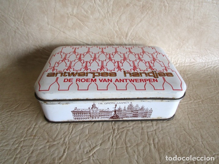 Cajas y cajitas met&aacute;licas: caja metalica de antwerpse handjes de roem van antwerpen 18 cm x 12 cm x 5 cm
