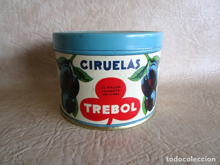 Cajas y cajitas met&aacute;licas: ANTIGUO BOTE LATA ciruelas trebol barcelona